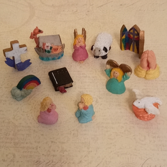 Set of Tiny Resin Religious Figurines
